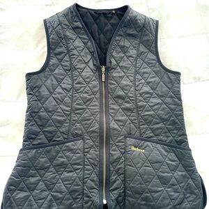 Barbour Ladies Black Betty Vest Fleece Lined Quilted Zip Size UK 14(USA 10)
